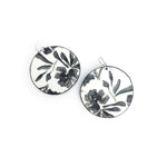 Black and White Watercolor Earrings