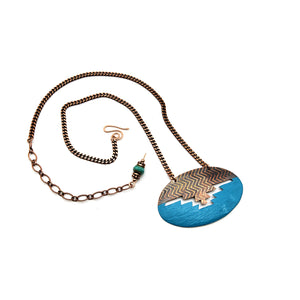 Copper Sawn and Embossed Pendant