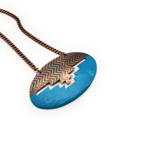 Copper Sawn and Embossed Pendant
