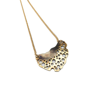 Brass Abstract Organic Necklace