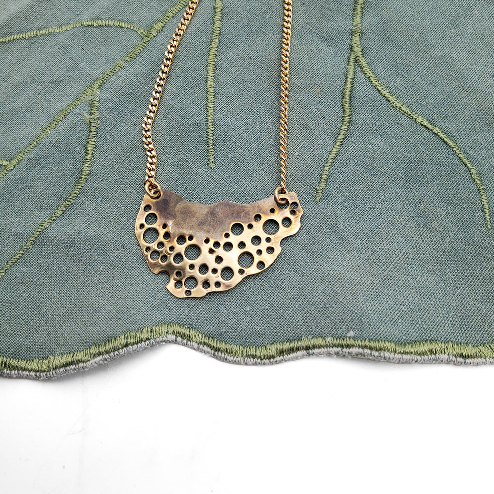 Brass Abstract Organic Necklace