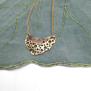 Brass Abstract Organic Necklace