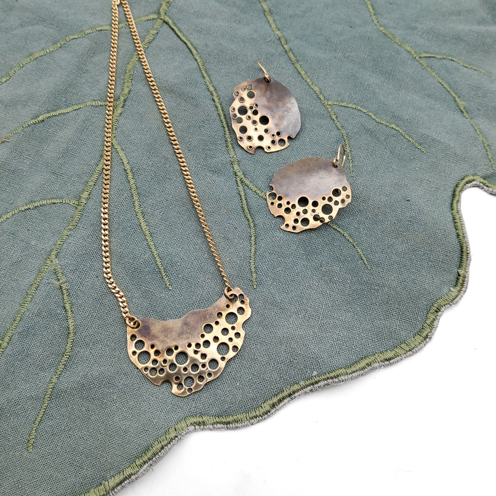 Brass Abstract Organic Necklace