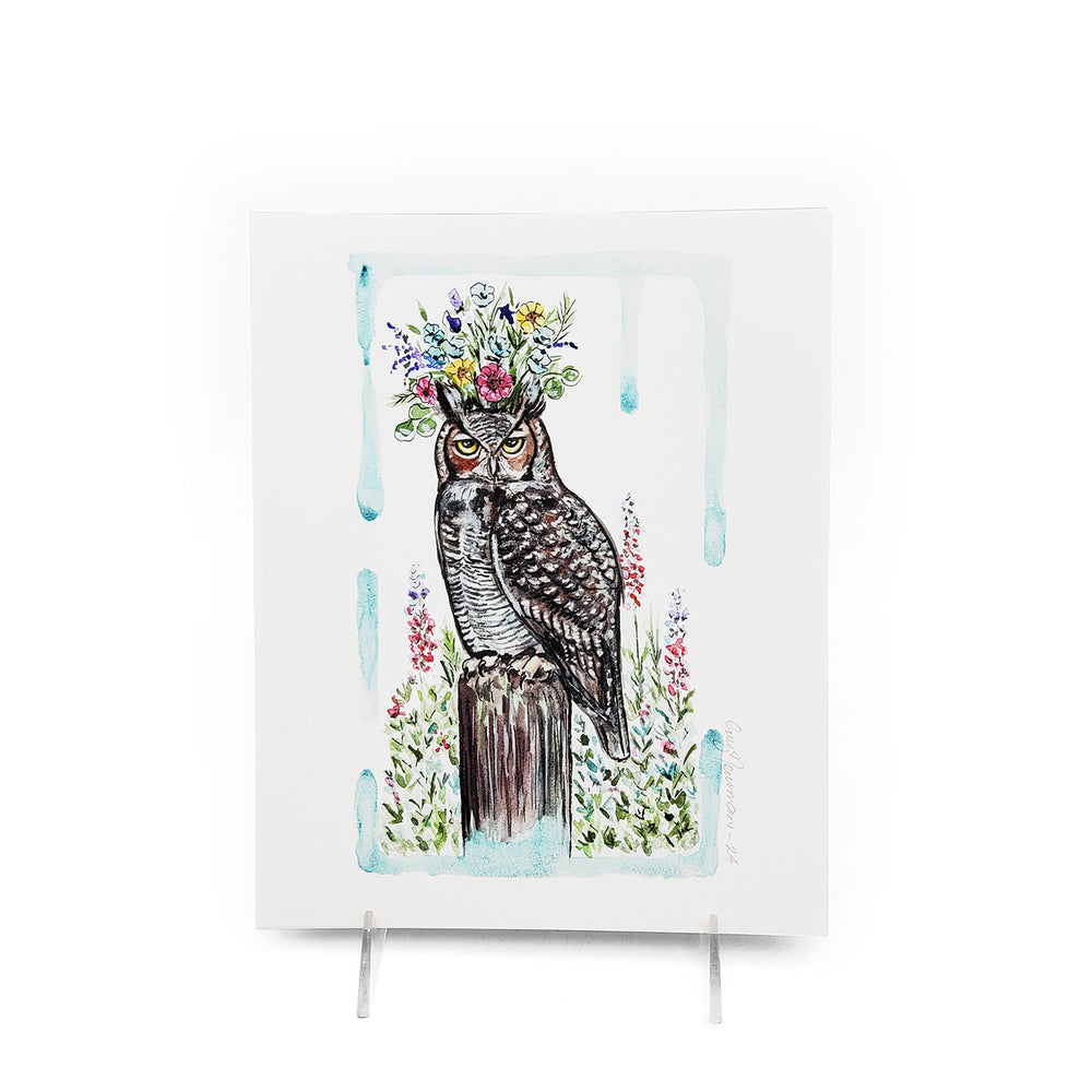 "Great Horned Owl" Print 8 X 10