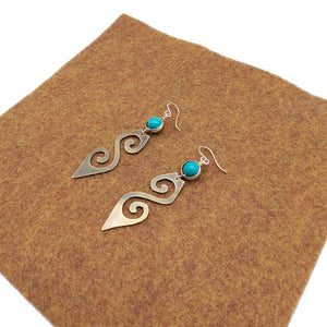 Brass Earrings with Turquoise Beads