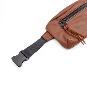 Brown Zippered Hip/Fanny Pouch