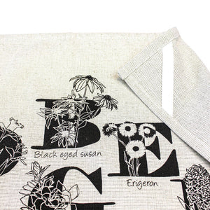 ABC Flora Handprinted Tea Towel