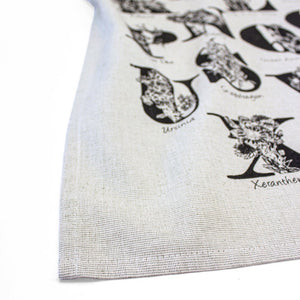 ABC Flora Handprinted Tea Towel