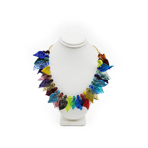 Glass Leaf Multicolored Necklace