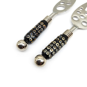 Black Glass Lampwork Serving Set