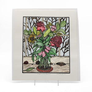 Bouquet in Green Glass