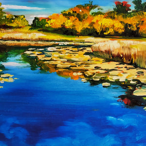 Lily Pond - Fall At Cornell Giclee Print