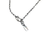 Spiral Silver & Red Glass Bead Necklace
