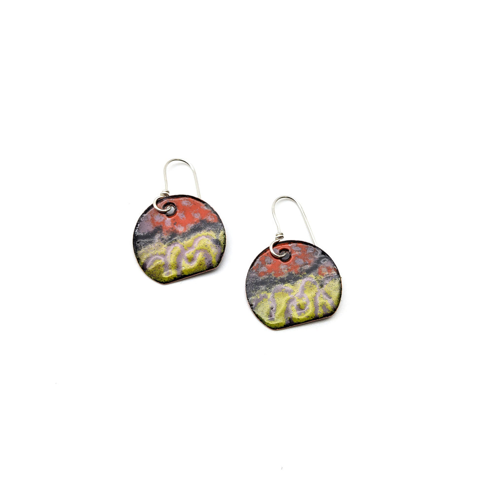 Half Circle Enamel Earrings