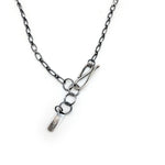 Spiral Silver & Blue Glass Bead Necklace