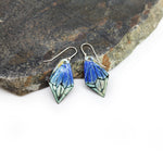 Blue Wings Enamel Earrings