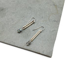 Silver Bar and Labradorite Earrings