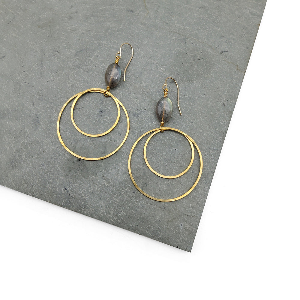 Multihoop Labradorite Earrings