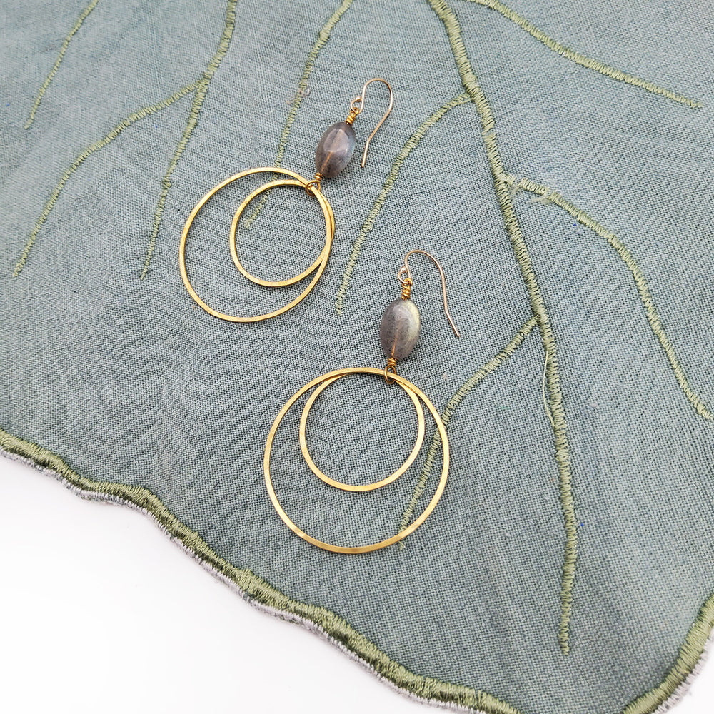 Multihoop Labradorite Earrings