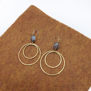 Multihoop Labradorite Earrings
