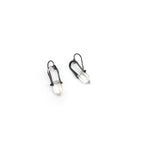 Oxydized Silver Quartz Earrings