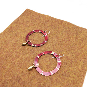 Hammered Red Earrings