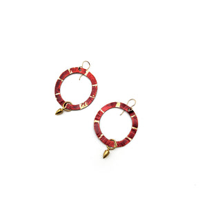 Hammered Red Earrings