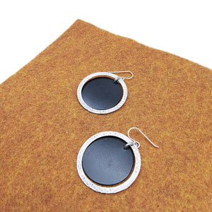 Black Disc Earrings