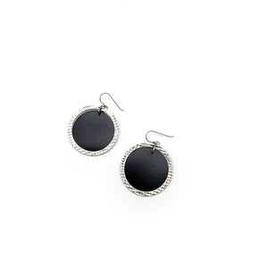 Black Disc Earrings