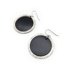 Black Disc Earrings