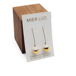 Gold Dipped Pearl Earrings Grey