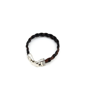 Brown/Black Braided Leather Bracelet