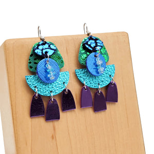 Iridescent Leather Earrings