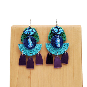 Iridescent Leather Earrings