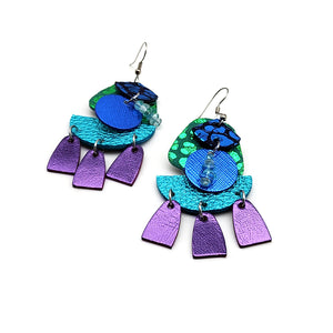 Iridescent Leather Earrings