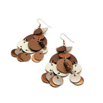 Gold and Silver Leather Earrings