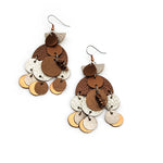 Gold and Silver Leather Earrings