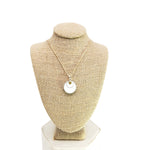 Silver Circle on Brass Dot White Pendant