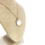 Silver Circle on Brass Dot White Pendant