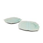 Green Floral Dessert Plate