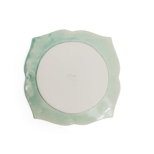 Green Floral Dessert Plate