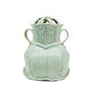 Green Lattice Vase