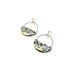 Ceramic Flat Hoop Earrings