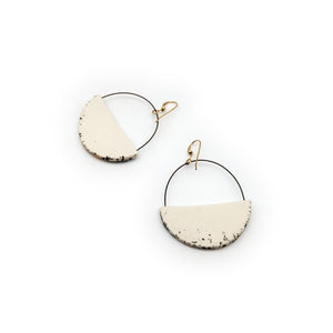 Ceramic Flat Hoop Earrings