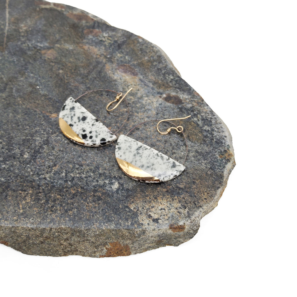 Ceramic Flat Hoop Earrings