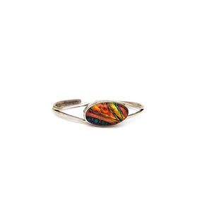 Dichroic Art Glass in Silver Bracelet