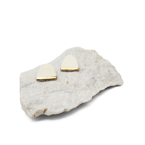 Dome Statement Earrings White