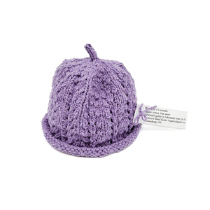 Purple Cabled Baby Hat 1-6 Mos