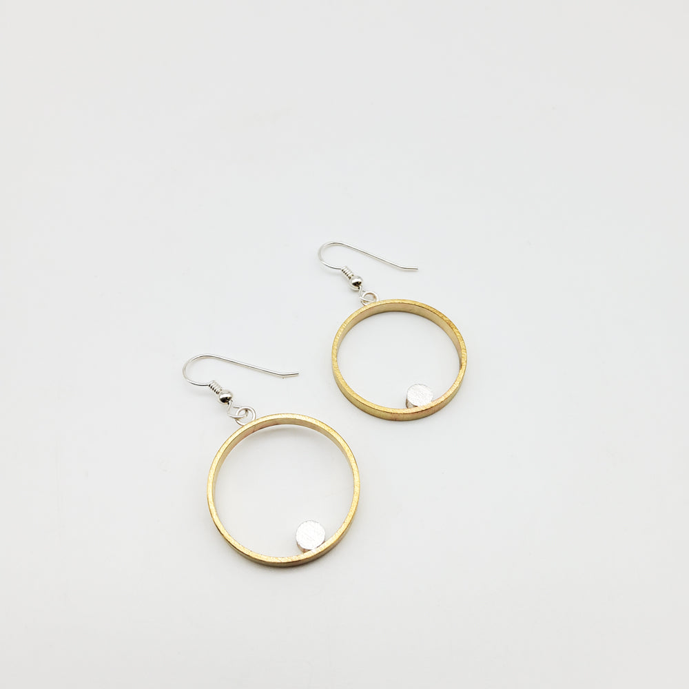 Brass Open Circle Earrings
