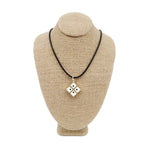 Brass and White Square Necklace